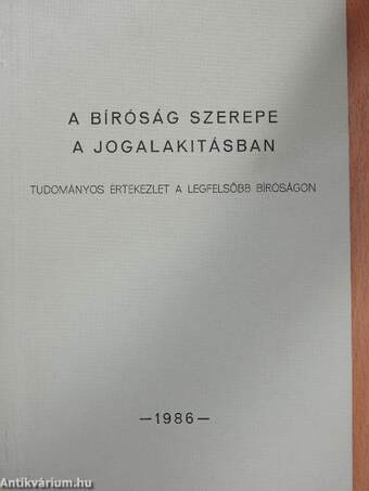 A bíróság szerepe a jogalakitásban