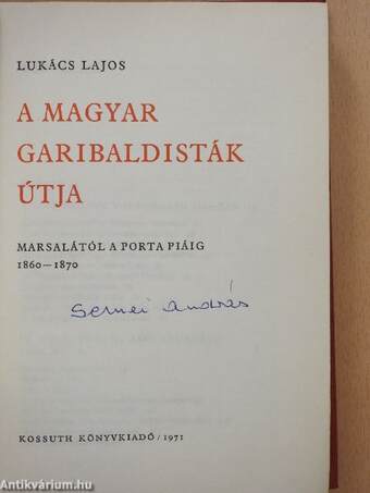 A magyar garibaldisták útja