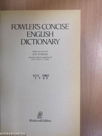 Fowler's Concise English Dictionary