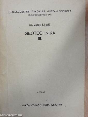 Geotechnika III.