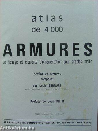 Atlas de 4000 armures de tissage et éléments d'ornementation pour articles maille