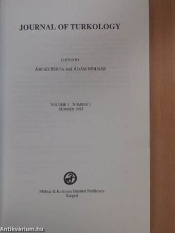 Journal of Turkology 1993. I-II.