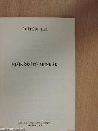 Előkészítő munkák