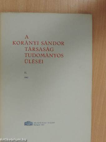 A Korányi Sándor Társaság tudományos ülései II.