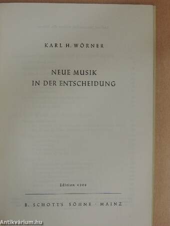 Neue Musik in der Entscheidung