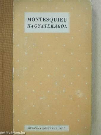 Montesquieu hagyatékából