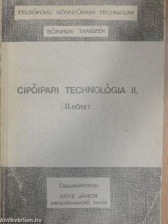 Cipőipari technológia II/II.