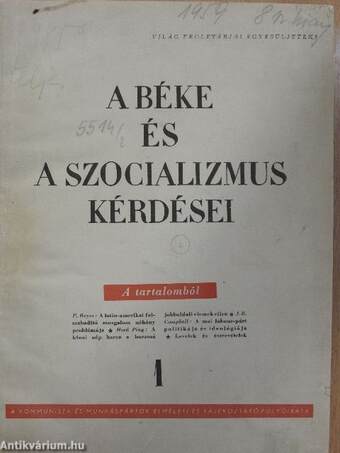 A Béke és a Szocializmus kérdései 1959. (nem teljes évfolyam) I-II.