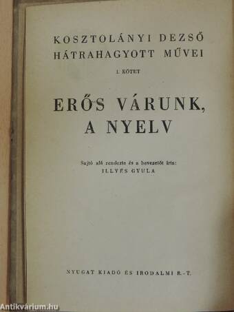 Erős várunk, a nyelv