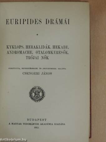 Euripides drámái II.