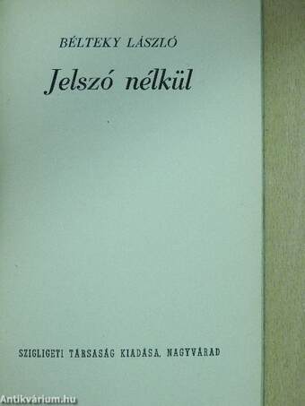 Jelszó nélkül (dedikált példány)