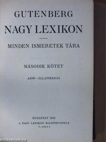 Gutenberg Nagy Lexikon II. (töredék)