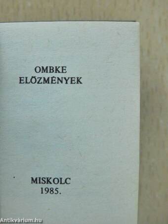 OMBKE előzmények (minikönyv) - Plakettel