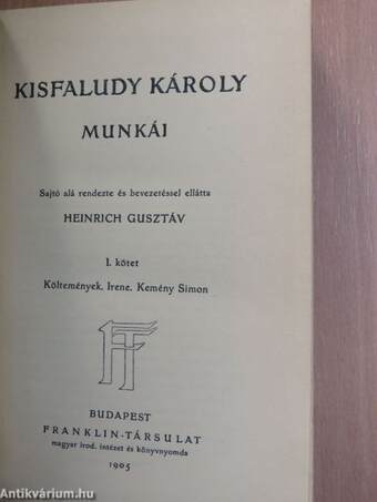 Kisfaludy Károly munkái I-II.