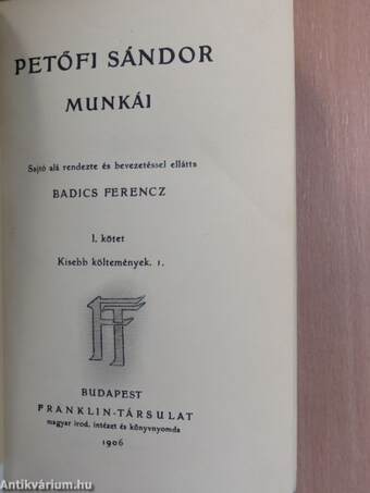 Petőfi Sándor munkái I-IV.