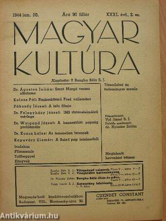 Magyar Kultúra 1944. január 20.