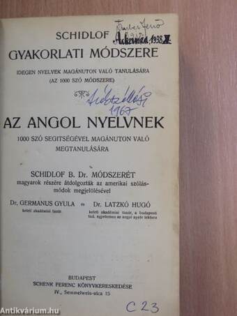 Schidlof gyakorlati módszere - Angol 1-10. füzet