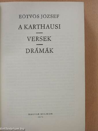 A karthausi/Versek/Drámák