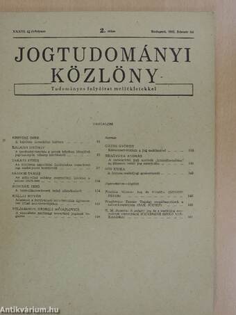 Jogtudományi Közlöny 1981. (nem teljes évfolyam)