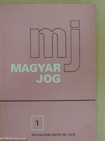 Magyar Jog 1982. január-december