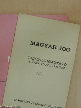 Magyar Jog 1982. január-december