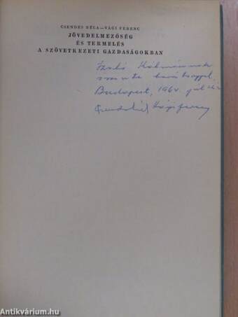 Jövedelmezőség és termelés a szövetkezeti gazdaságokban (dedikált példány)