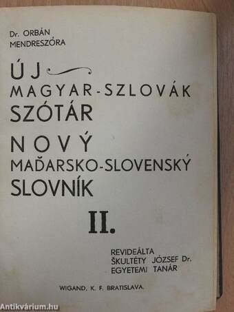 Új magyar-szlovák szótár II.