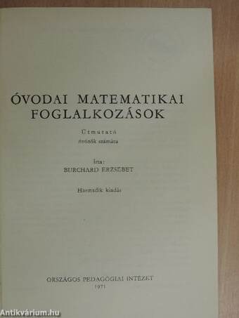 Óvodai matematikai foglalkozások