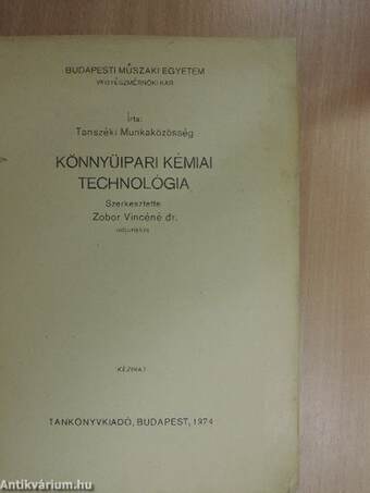 Könnyűipari kémiai technológia