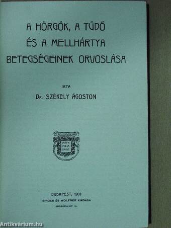 A hörgők, a tüdő és a mellhártya betegségeinek orvoslása