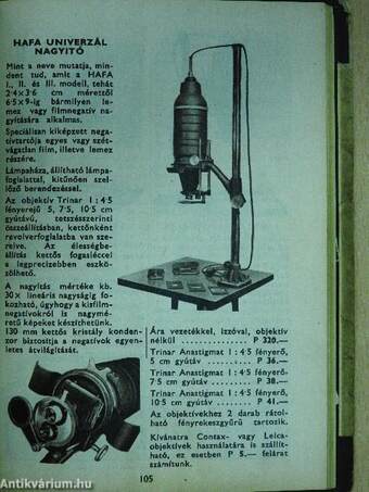 HAFA árjegyzék 1940/Amatőrmozi árjegyzék