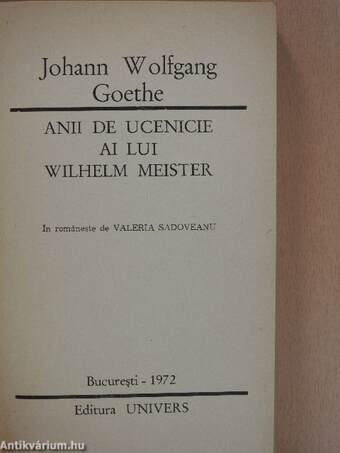 Anii de ucenicie ai lui Wilhelm Meister