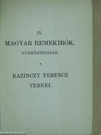 Kazinczy Ferencz versei