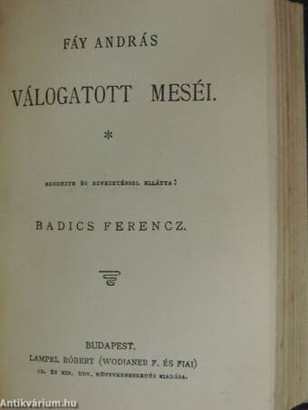 Arden Enoch/Huszárszerelem/Válogatott magyar népballadák/Énekek éneke/Fáy András válogatott meséi/A medve/Hajótöröttek/Egy fiu szenvedése/Helvila