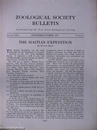 Zoological Society Bulletin September-October, 1927.