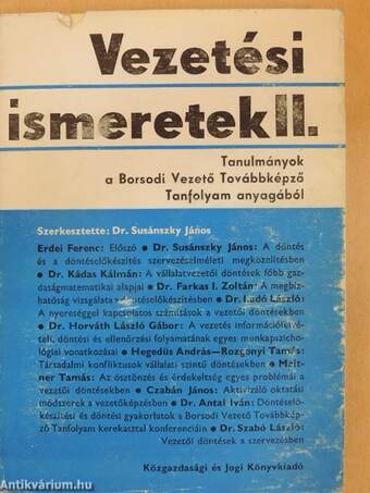 Vezetési ismeretek II.