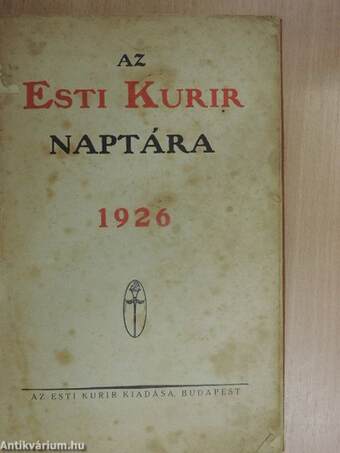 Az esti Kurir naptára 1926