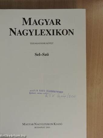 Magyar Nagylexikon 16. (töredék)