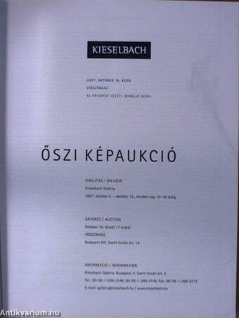 Kieselbach Galéria és Aukciósház - Őszi Képaukció 2007