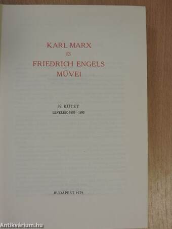 Karl Marx és Friedrich Engels művei 39.