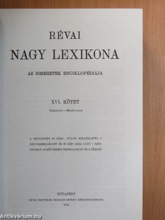 Révai nagy lexikona 16. (töredék)