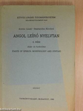 Angol leíró nyelvtan II.