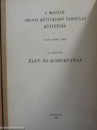 Élet- és kórvegytan