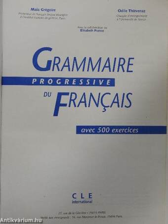 Grammaire progressive du Francais