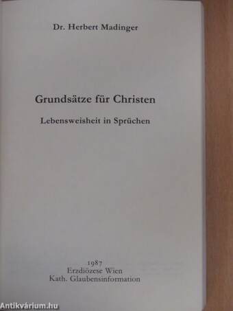 Grundsätze für Christen