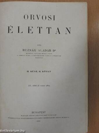 Orvosi élettan II./2 (töredék)