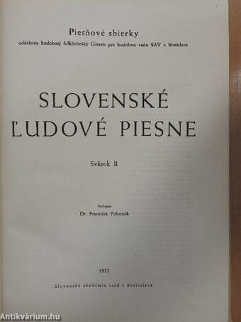 Slovenské L'Udové Piesne II.