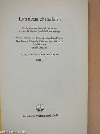 Latinitas christiana I-II.