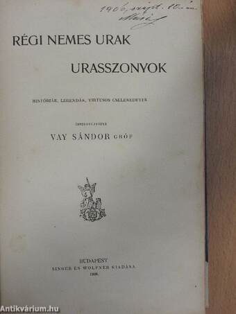 Régi nemes urak, urasszonyok