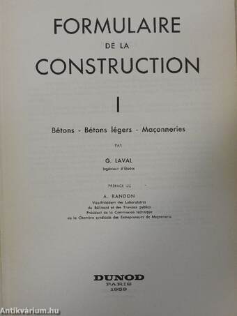 Formulaire de la Construction I.